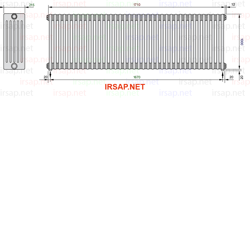 Радиатор IRSAP Tesi 61000/38 T16 CL 01